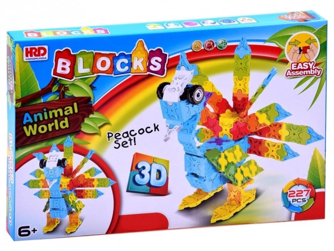 Kreatív 3D építőkocka készlet színes változatban
