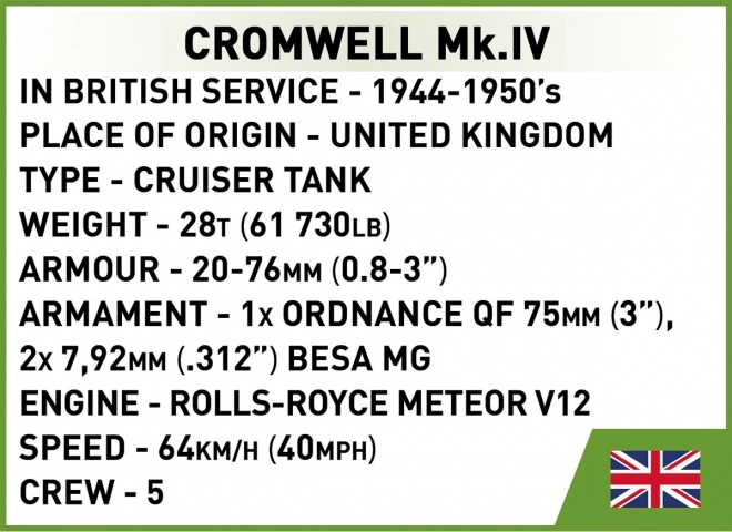 cobi II. világháború Cromwell Mk. IV tank modell