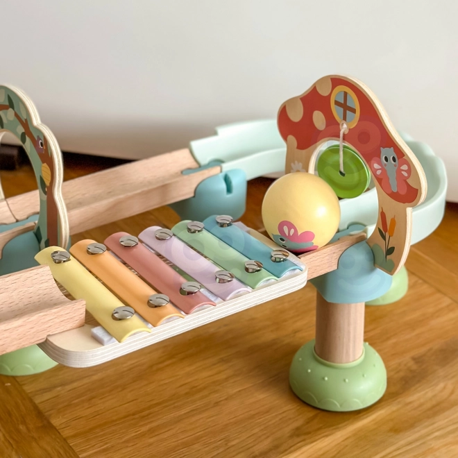 Fa golyópálya Xilofonnal Tooky Toy 44 db