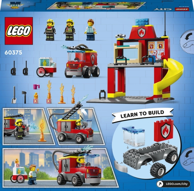 Tűzoltóállomás és tűzoltóautó LEGO City készlet