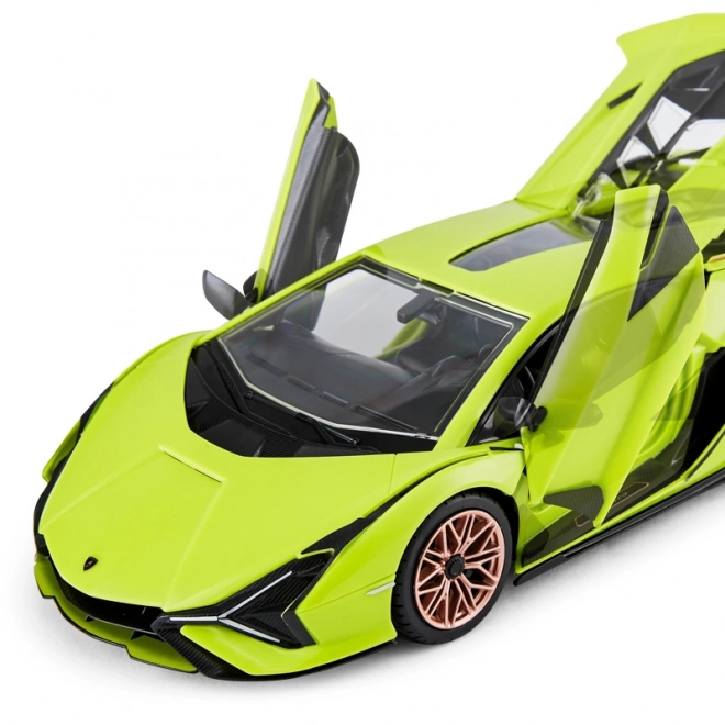 Lamborghini Sian zöld távirányítós autó 1:18 Rastar 2,4 GHz-es távvezérlővel és 72 részes karosszéria készlettel