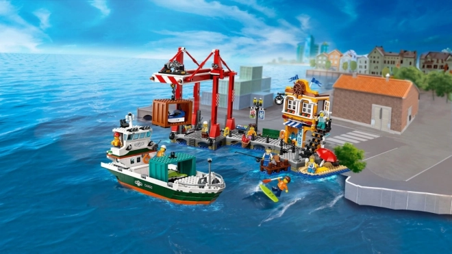 Tengerparti kikötő teherhajóval - LEGO City