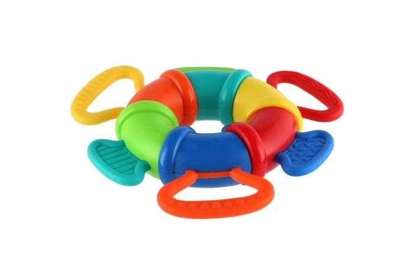 Csörgő/Rágóka/Flexi gyűrű műanyag/szilikon 15cm kártyán 6hó+