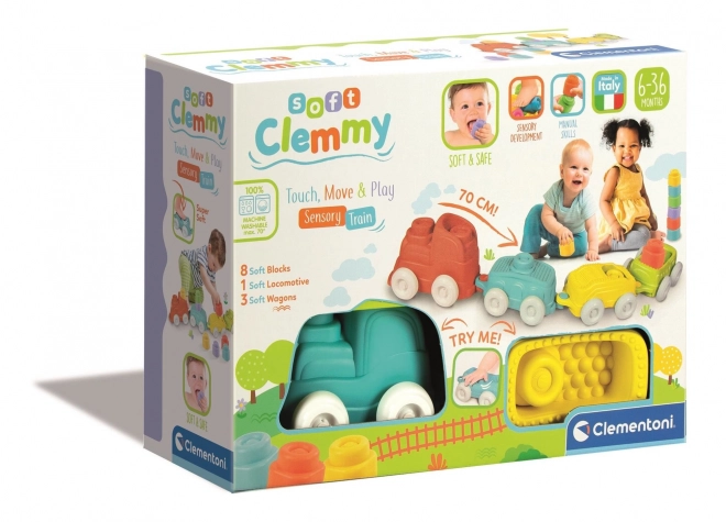 Clementoni puha Clemmy érzékszervi vonat építőkockákkal