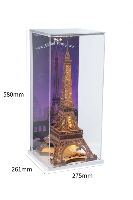 Éjszakai Eiffel-torony fénylő 3D fa puzzle