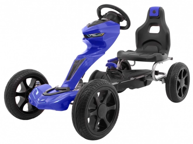 Grand Ride pedálos gokart gyerekeknek 3+ Kék + EVA kerekek + Állítható ülés + Kézi fék
