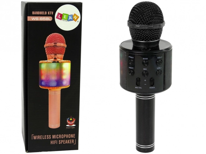 Vezeték nélküli USB karaoke mikrofon fekete