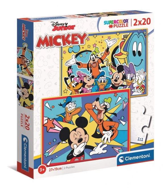 Clementoni puzzle, Mickey és barátai szórakoznak, 2x20 darab