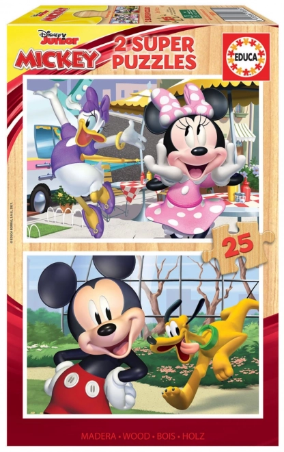 eduka fa puzzle mickey és barátai 2x25 darabos