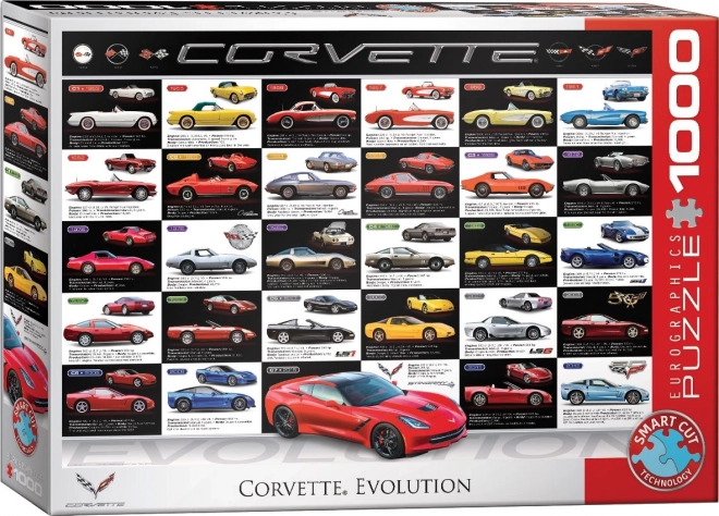 Corvette autók fejlődése 1000 darabos puzzle