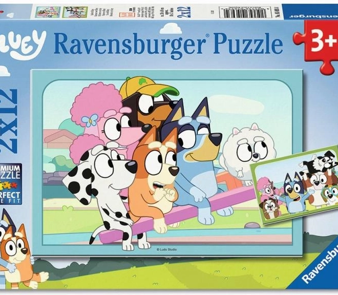 Bluey Ravensburger puzzle a játszótéren