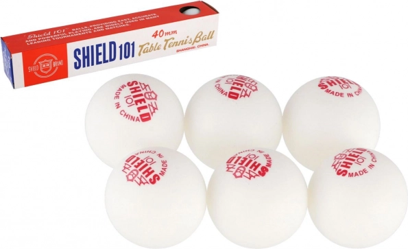 fehér varrat nélküli asztalitenisz-labdák SHIELD 40 mm, 6 db dobozban