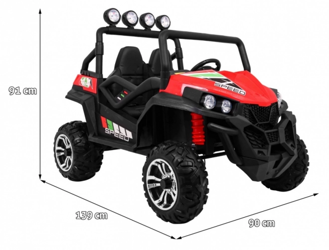 Gyerek elektromos autó 4x4 kárpitozással, MP3 és fényhatásokkal