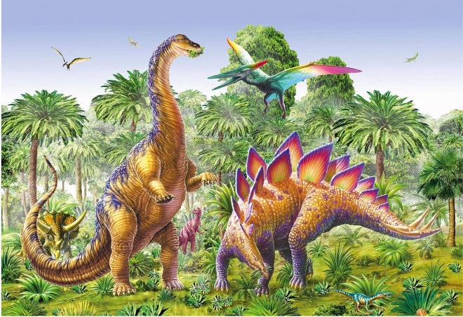 Dinoszauruszok csatája puzzle 2x48 darab