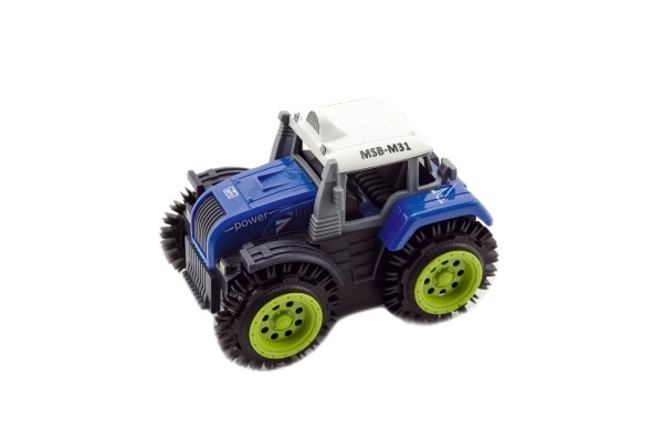 Traktor forgatható műanyag 10cm több színben elemmel