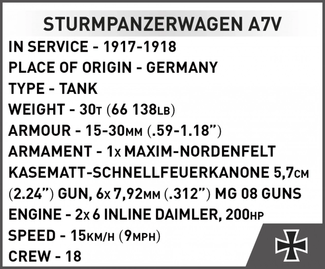 Sturmpanzerwagen a7v építőjáték model