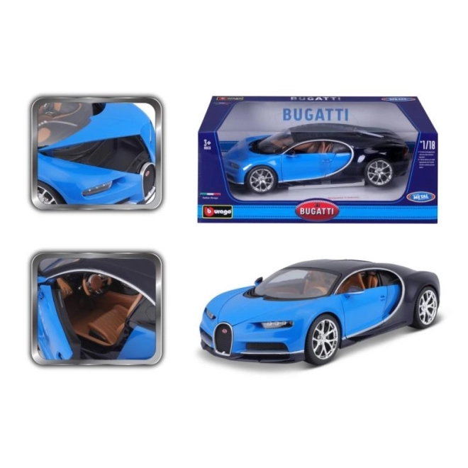 Bburago Bugatti Chiron modellautó kék/sötétkék 1:18