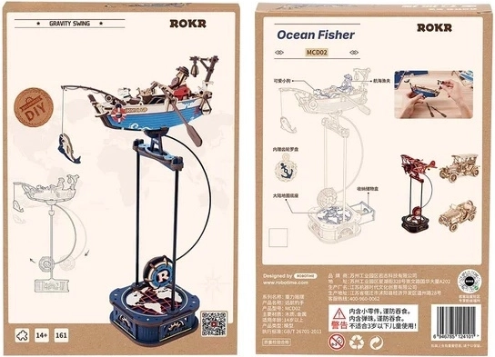 Mechanikus 3D puzzle Horgászhajó ingával