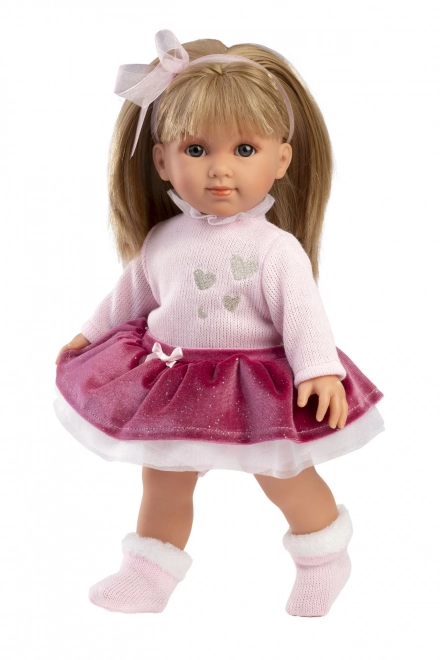 Elena élethű baba puha ruhás testtel, 35 cm
