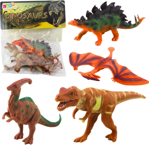 Dínófigurák készlete: T‑Rex, Pteranodon, Stegosaurus és Parasaurolophus – 4 darab
