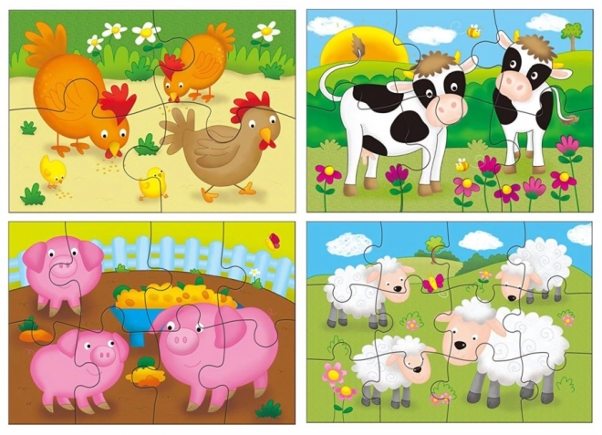 Galt háziállatok puzzle 4 az 1-ben