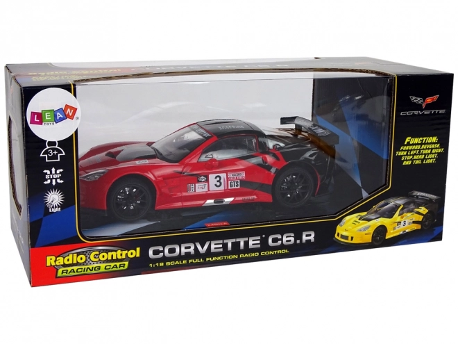 Távirányítós autó Corvette C6.R piros fényekkel