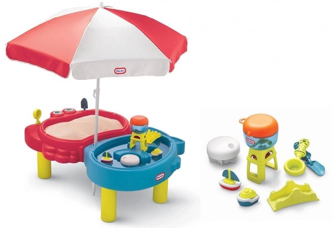 Little Tikes homok- és vízijáték asztal esernyővel