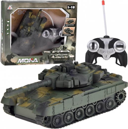RC tank forgatható toronnyal, fényekkel és valósághű hangokkal
