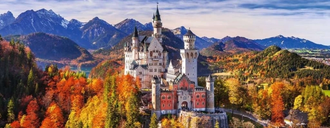 Ravensburger 1000 darabos panorámás puzzle - Neuschwanstein kastély