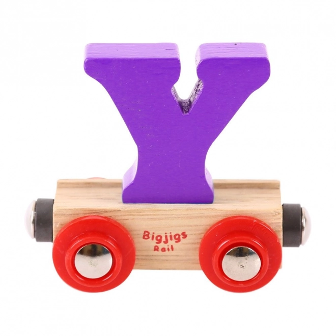 Fakocka vagon "Y" betű - Bigjigs Rail