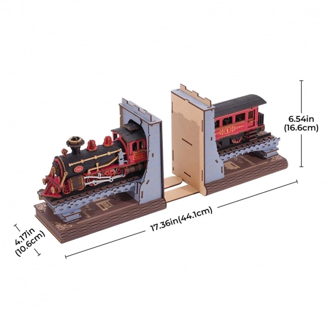 Történelmi Gőzmozdony Könyvtámasz 3D Puzzle