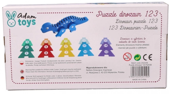 Dinoszaurusz számokkal és puzzle-ökkel