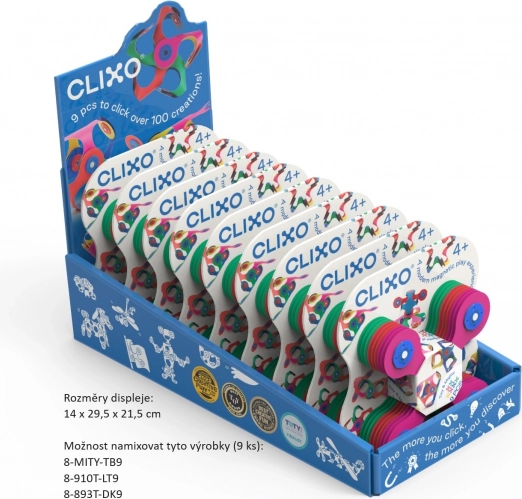 Clixo mágneses építőjáték fekete