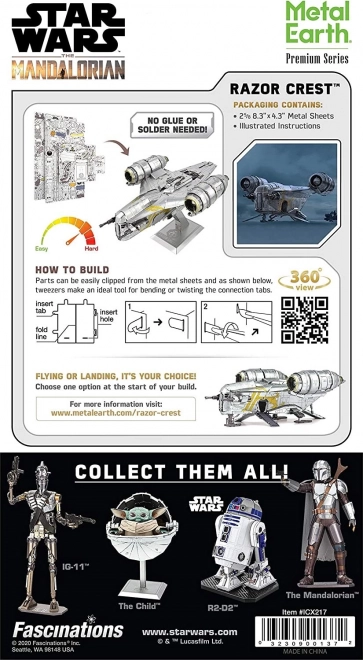 Metal Earth 3D puzzle Star Wars The Mandalorian: Razor Crest