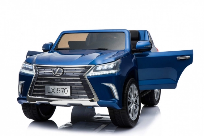 Lexus LX570 Kézzel festett autó gyerekeknek 2 fő részére - Kék + távirányító + EVA kerekek + rádió LED MP3-mal