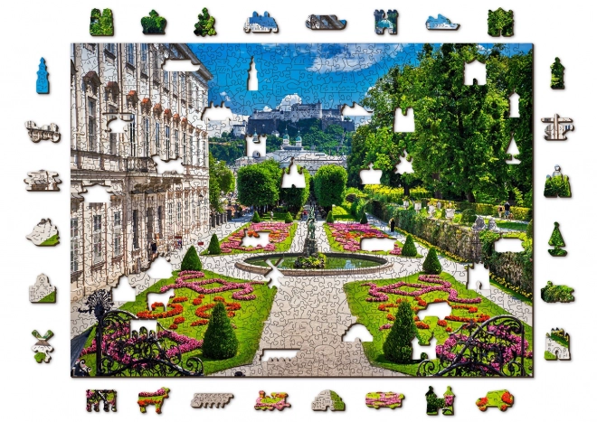 Mirabell Kastély és Salzburgi Vár 2 az 1-ben Fa Puzzle - 1010 darabos