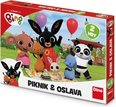 Piknik és szülinapi buli 2 az 1-ben BING – gyermek társasjátékok