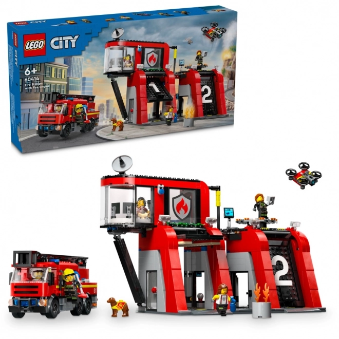 Lego city tűzoltóállomás és tűzoltóautó