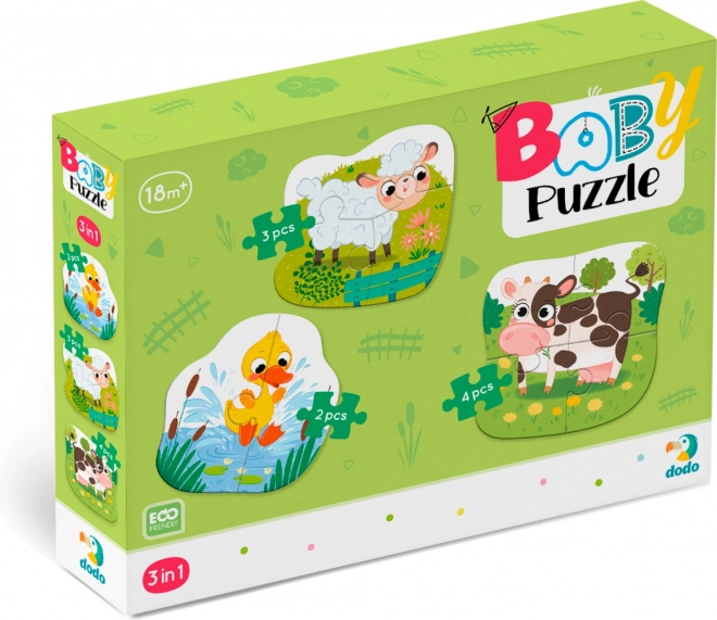 Dodo bébi puzzle állatos 3 az 1-ben készlet