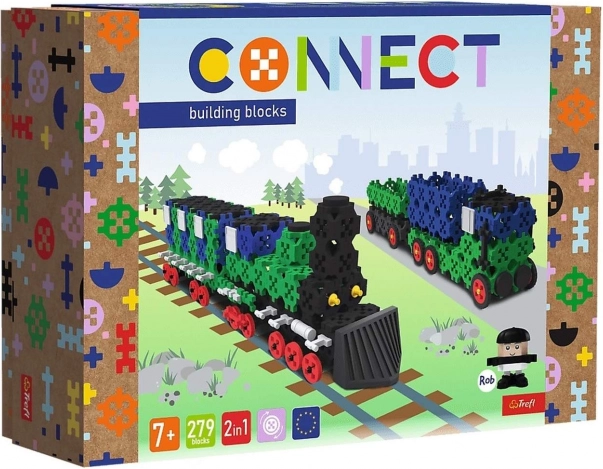 TREFL Klocki Connect építőkészlet – vonat és teherautó L