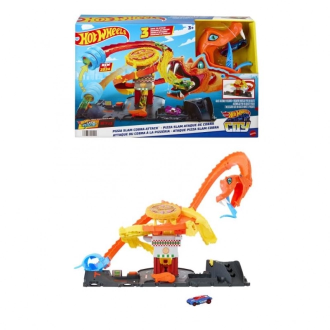 Hot Wheels City támadó kobra a pizzériánál