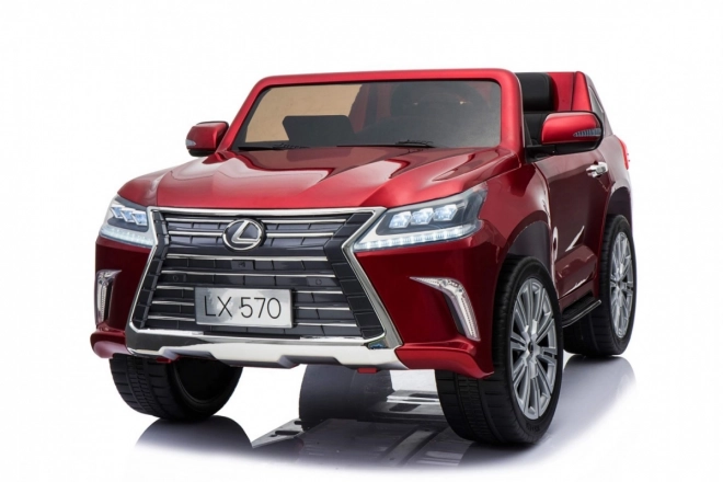 Lexus LX570 lakkozott autó 2 gyermek részére Piros + távirányító + EVA kerekek + MP3 LED rádió
