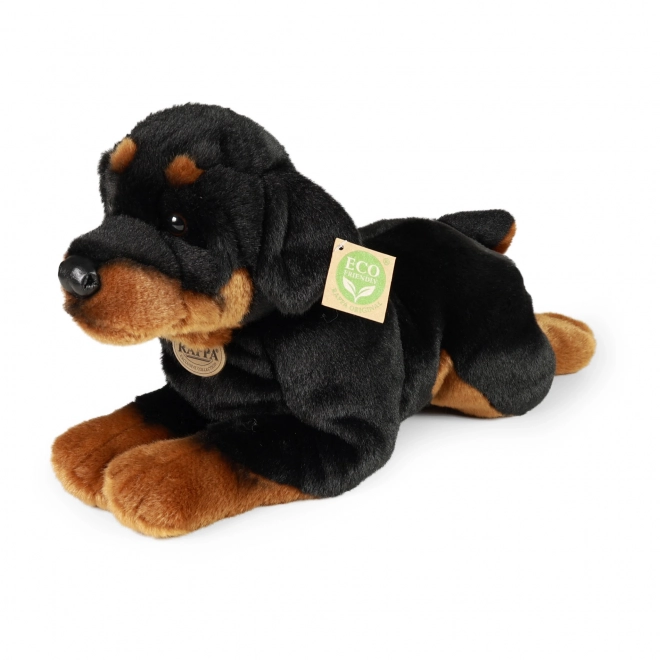 Plüss Rottweiler kutya fekvő 39 cm öko-barát