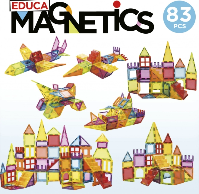 Educa mágneses építőkészlet - Magnetics, 83 darabos