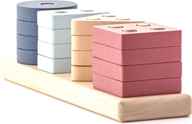 Cubika Pastel V alakú formaválogató – fa kirakó 17 darab