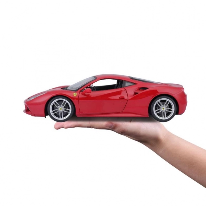 Fém autó modell Ferrari 488 GTB piros