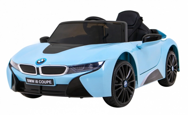 BMW I8 Lift Akkumulátor Autó Kék + távirányítás + lassú indítás + 3 pontos övek + MP3 USB + LED dióda