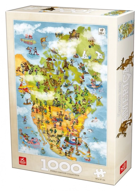 Amerika térképe puzzle 1000 darabos