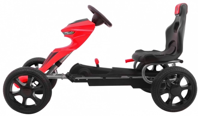 Grand Ride pedálos gokart gyerekeknek 3+ Piros + EVA kerekek + Állítható ülés + Kézifék