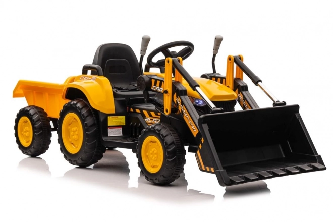Akkumulátoros traktor kanállal sárga
